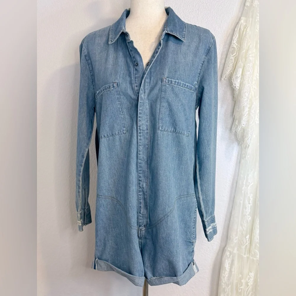 NWT One Teaspoon x Anthropologie Prophecy Denim Jumpsuit Romper Medium